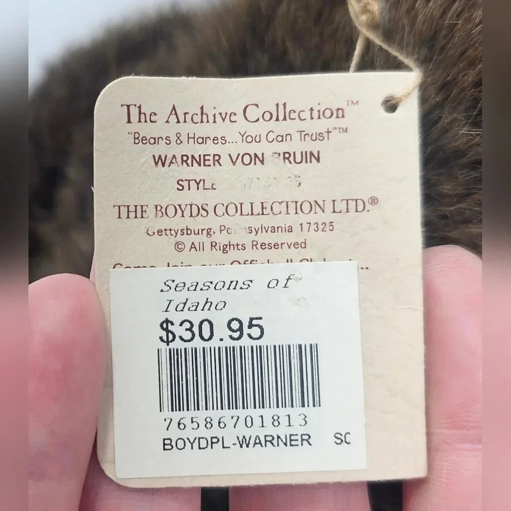 Vtg Boyds Bear Warner Von Bruin Jointed Plush 16